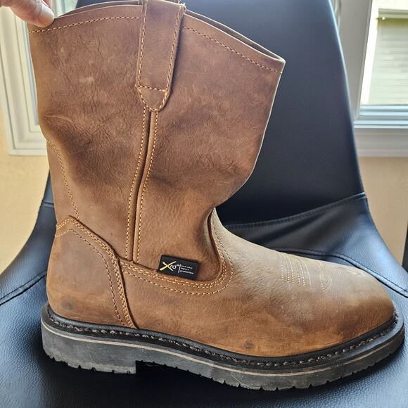 Hytest Ryder Wellington Steel Toe Safety Work Boots Mens Size 10 Brown Leather - Picture 12 of 16